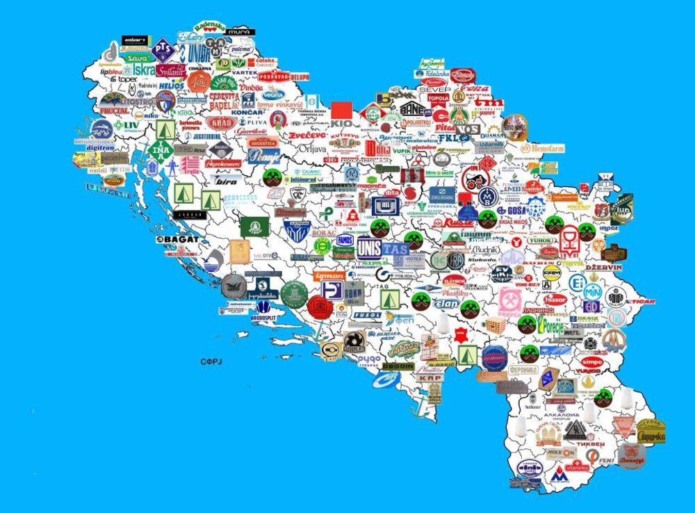 Jugoslavija, Mapa, Proizvodnja