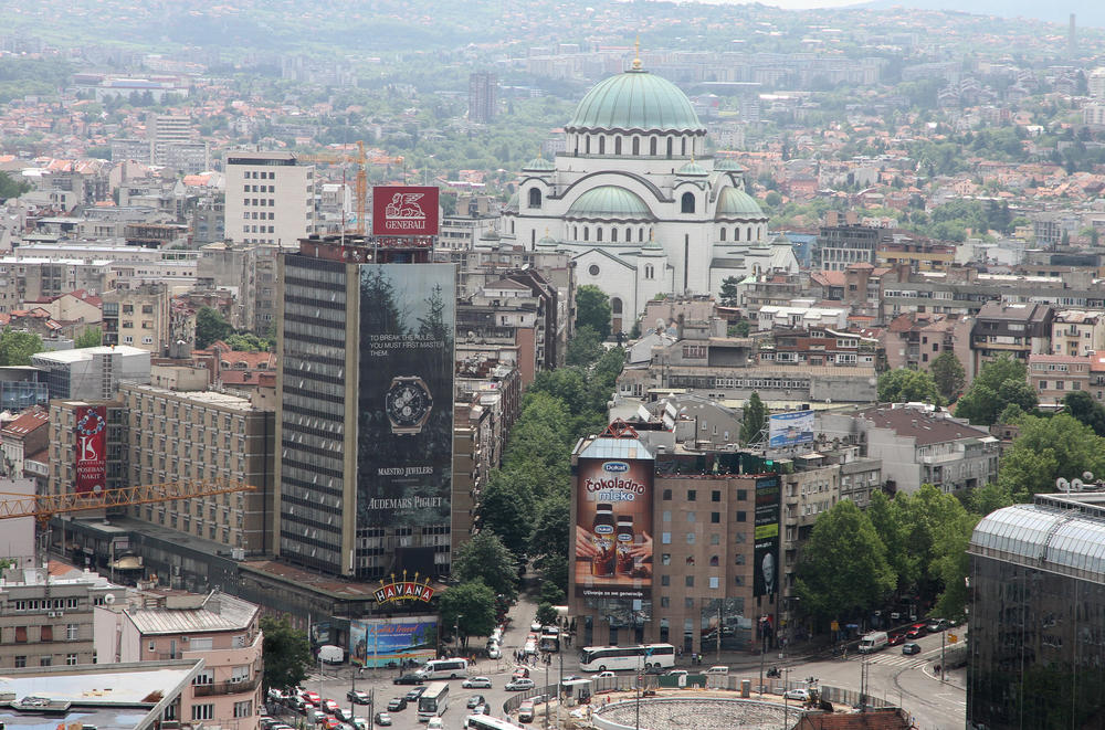 panorama, Beograd, hotel Slavija, Hram Svetog Save