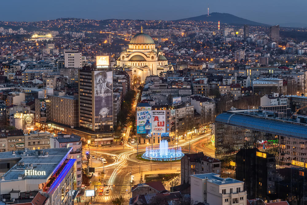 Beograd, slavija, Hram Svetog Save, Beograd Panorama, Hram Svetog Save panorama, slavija panorama, Beograd Noću