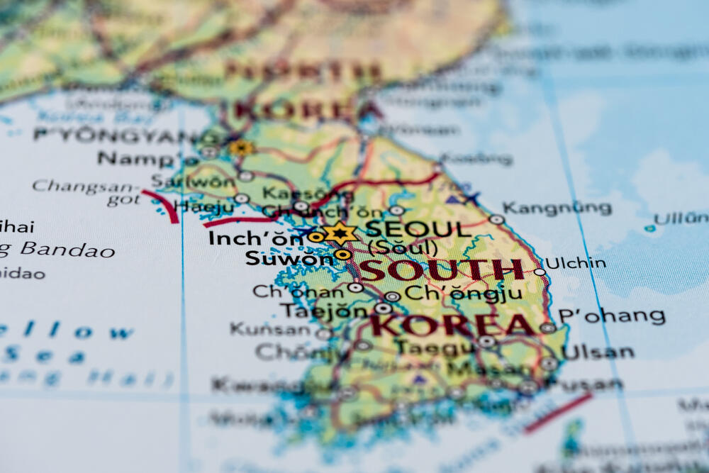 Južna Koreja, mapa Južne Koreje