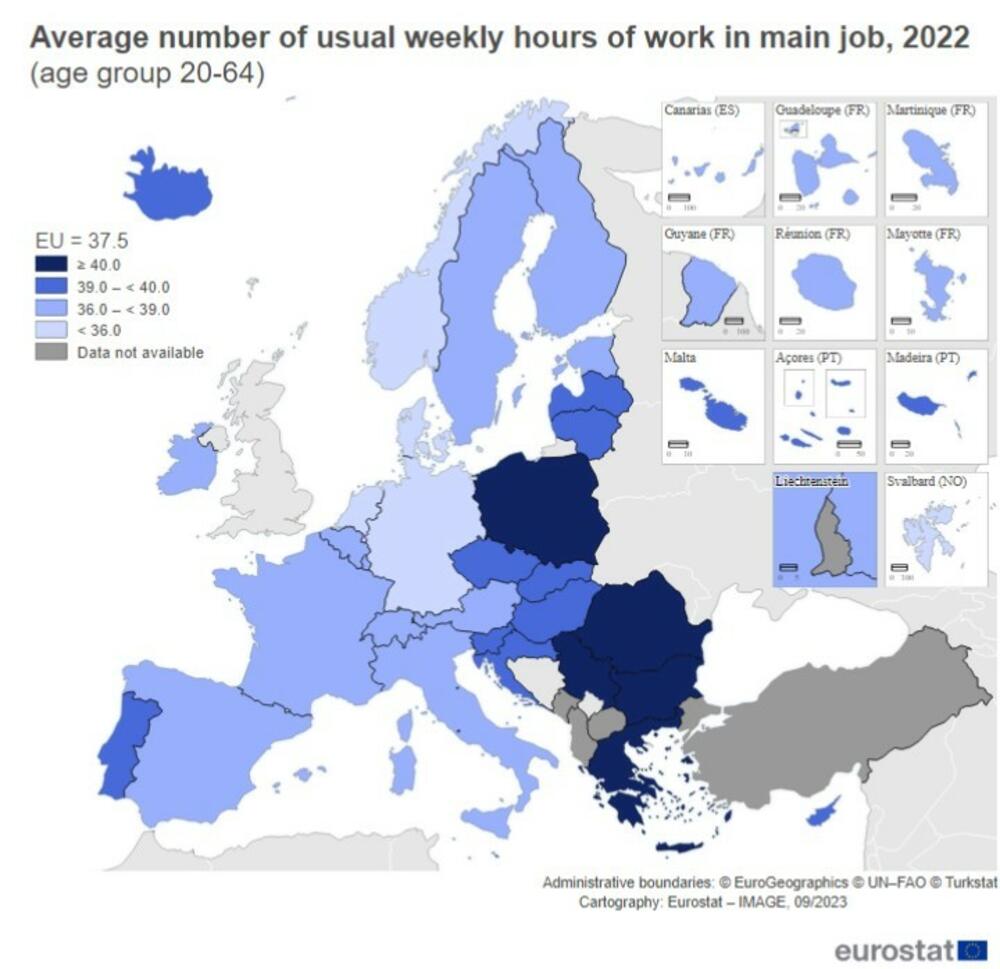 Eurostat, radna nedelja
