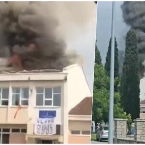 MATURANTI TOKOM PROSLAVE ZAPALILI KROV ŠKOLE: Haos u Podgorici, vatrogasci