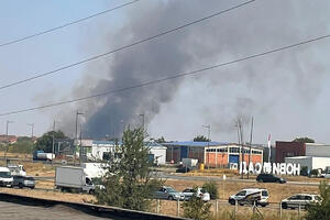 Požar u Novom Sadu: Ogroman oblak dima prekrio grad, vatrogasci pokušavaju da obuzdaju plamen (VIDEO)